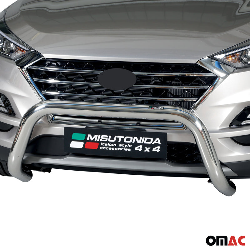 Protezione anteriore per Hyundai Tucson 2018-2021 ø76mm acciaio argento