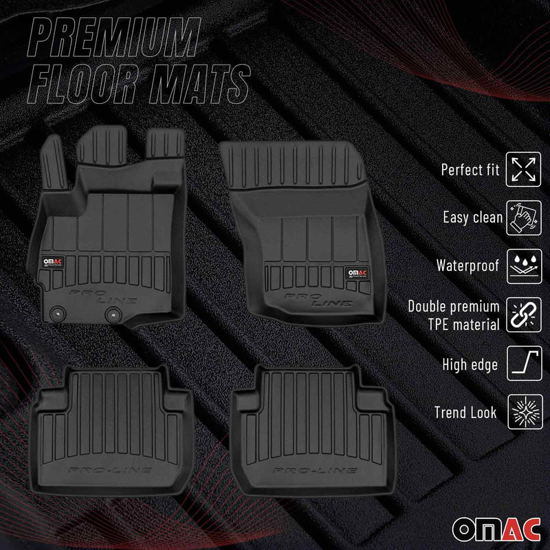 Tappetini Mitsubishi Outlander 2006-2021 in TPE nero, 4 pezzi