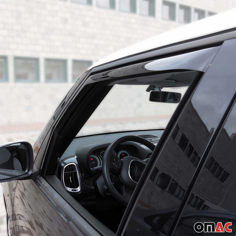 Deflettore antivento e antipioggia per Fiat 500L 2012-2024 5 porte acrilico scuro 2 pezzi