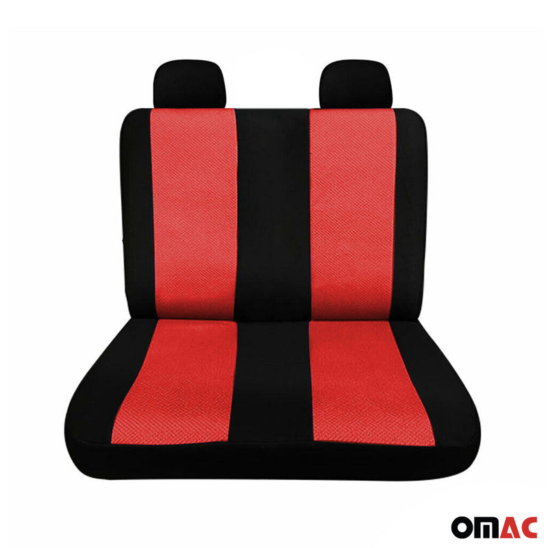 Coprisedili per VW T5 T6 2003-2023 2+1 Nero-Rosso Set anteriore e laterale 