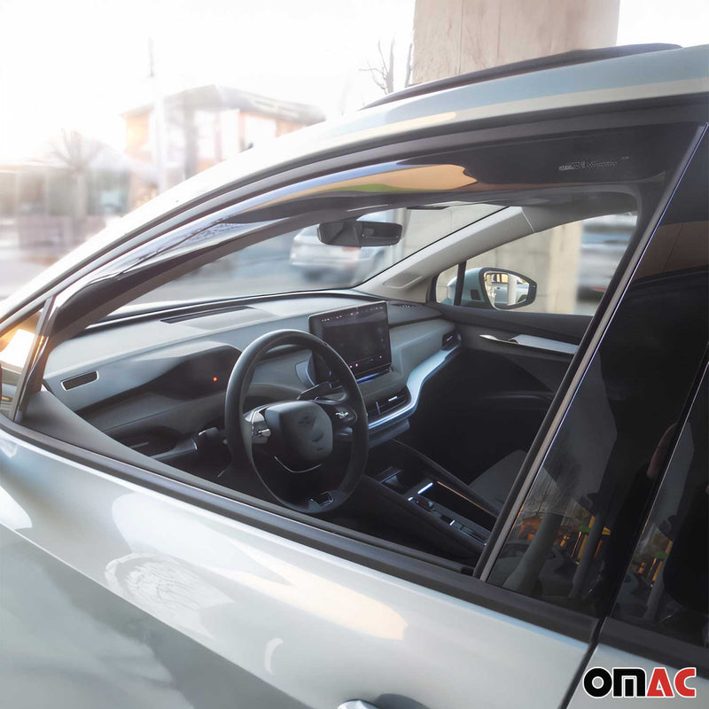 Deflettore antivento e antipioggia per Skoda Enyaq 2021-2025 in acrilico scuro, 4 pezzi