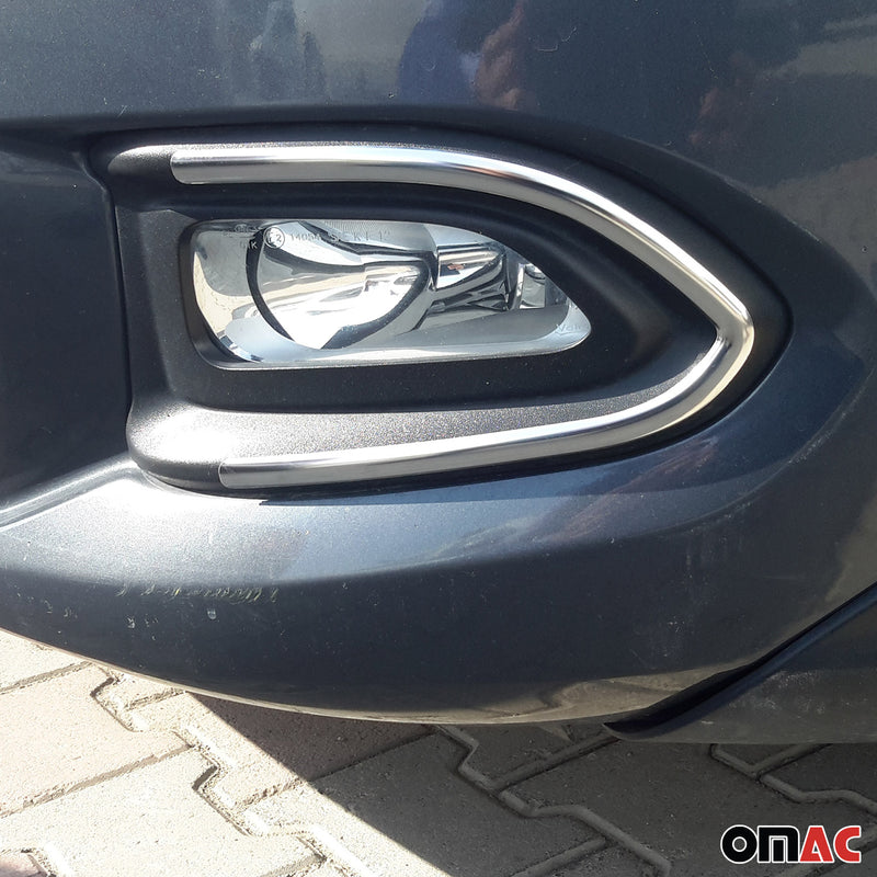 Cornice fendinebbia per Fiat 500X 2014-2024 in acciaio inox argento 2 pezzi