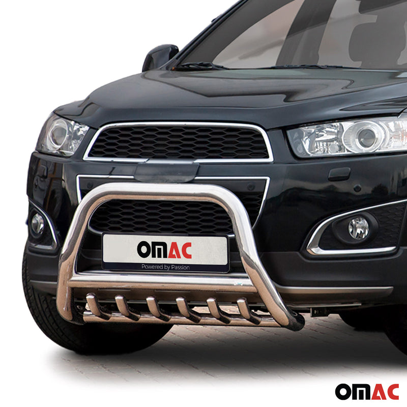 Protezione anteriore per Chevrolet Captiva 2012-2015 con ABE acciaio argento 