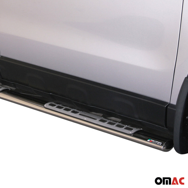 Minigonne laterali in acciaio inox per Honda CR-V 2010-2012 Argento