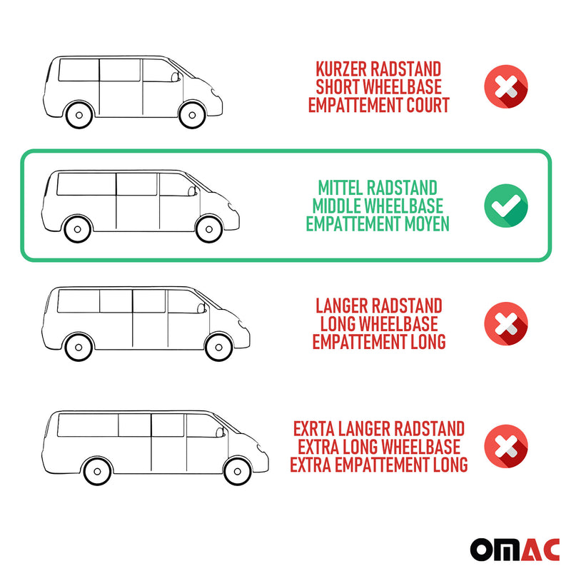 Minigonne laterali predellini per Mercedes Sprinter 2006-2018 L2 Alu Nero