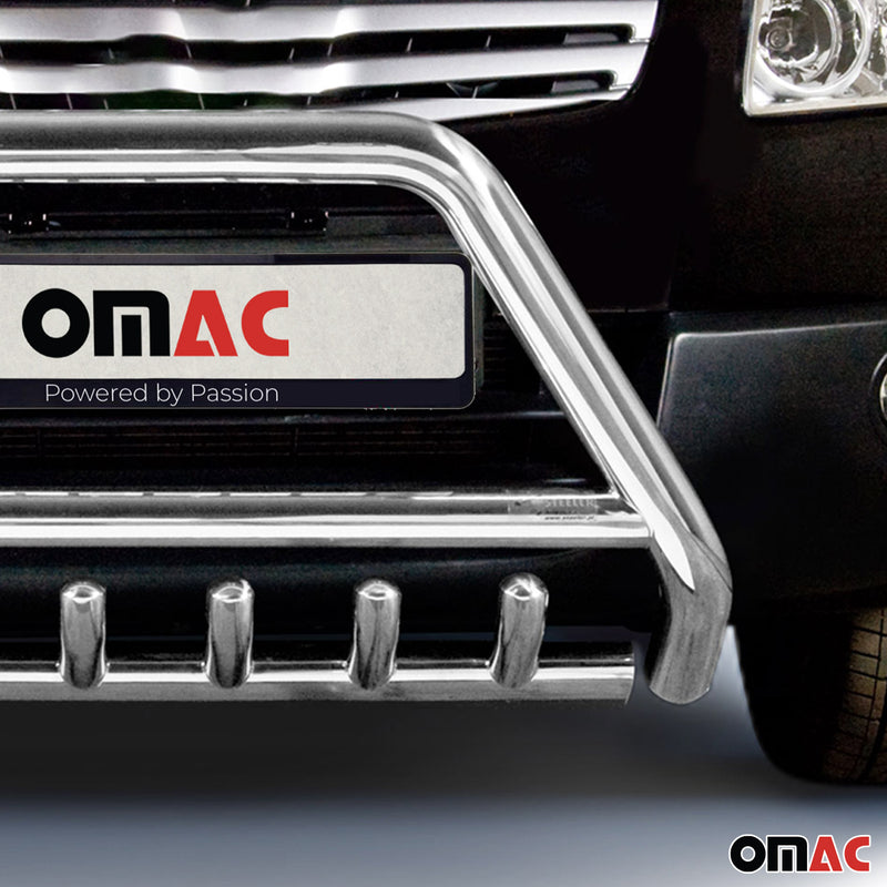 Protezione anteriore per Nissan Qashqai +2 2007-2010 con ABE acciaio argento 