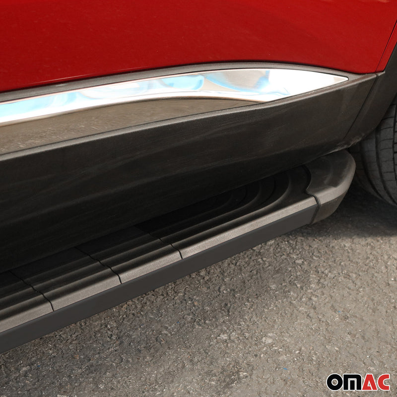 Pedane laterali per Fiat Fiorino 2008-2024 alluminio nero 2 pezzi