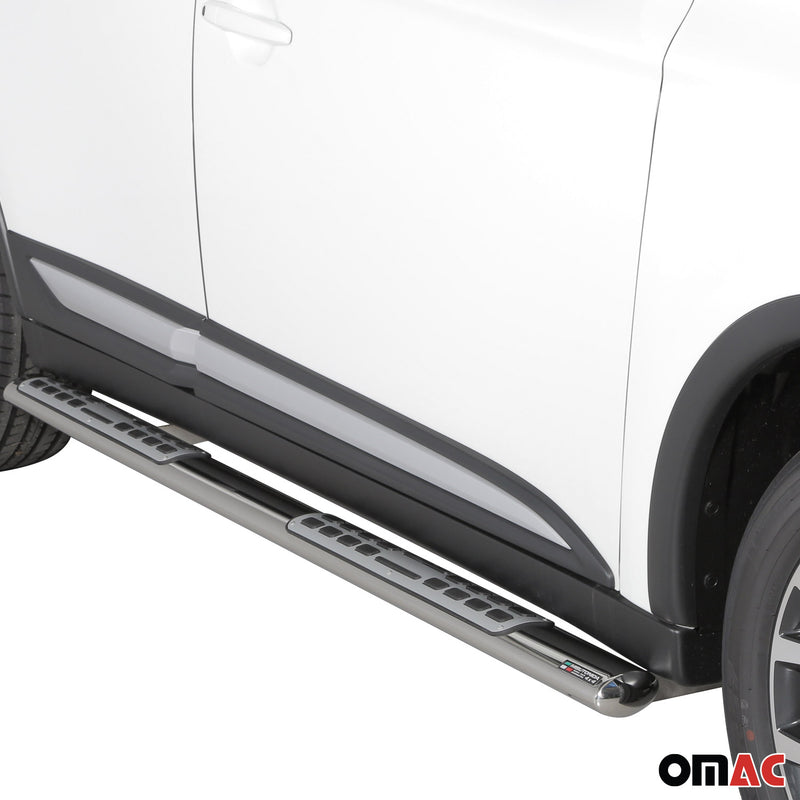 Barre laterali in acciaio per pedane per Mitsubishi Outlander Hybrid 2015-2025 Grigio