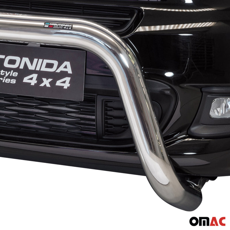 Protezione anteriore per Fiat 500X 2014-2018 ø76mm acciaio argento
