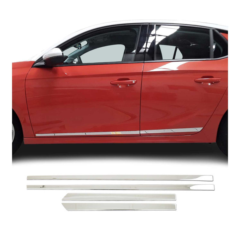 Striscia di protezione per portiera laterale, strisce per portiera, strisce di protezione per Opel Corsa F 2019-2025 cromate 4x