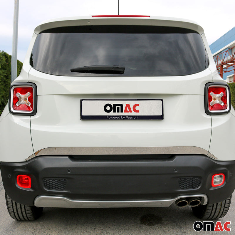 Listello posteriore per baule Jeep Renegade 2014-2019 in acciaio inox cromato, 3 pezzi 
