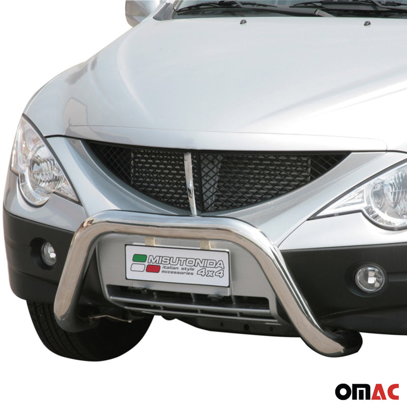 Barra di protezione anteriore per Ssangyong Actyon Sports 2007-2012 ø76 grigio acciaio