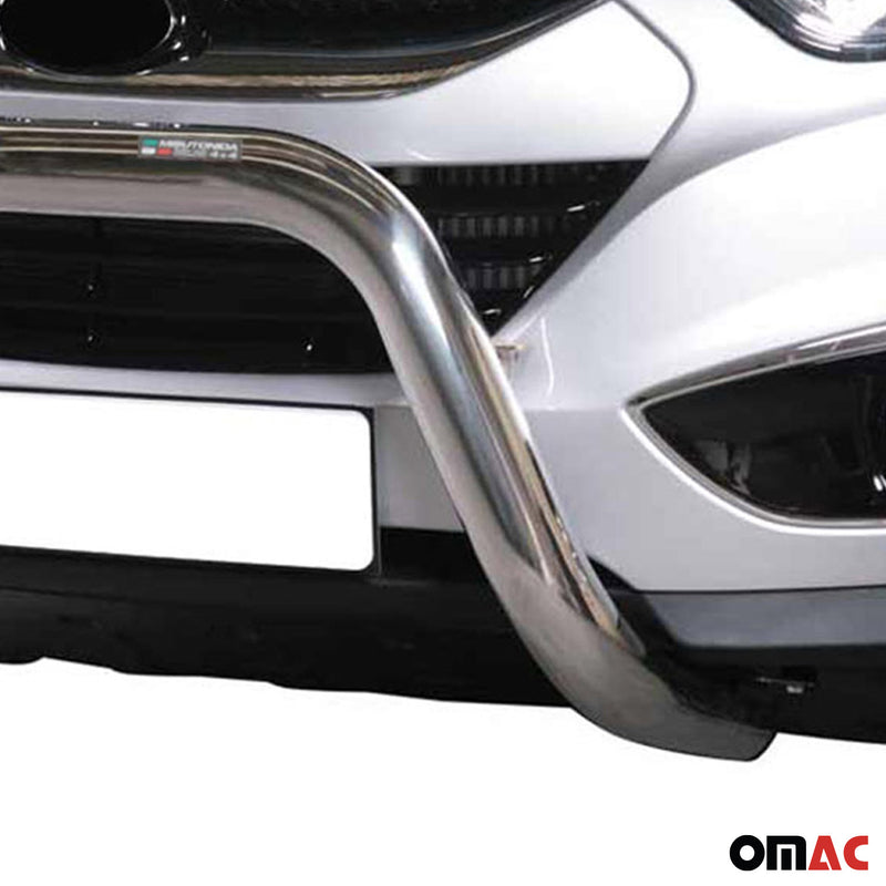 Protezione anteriore per Hyundai ix35 2009-2015 ø76mm acciaio argento