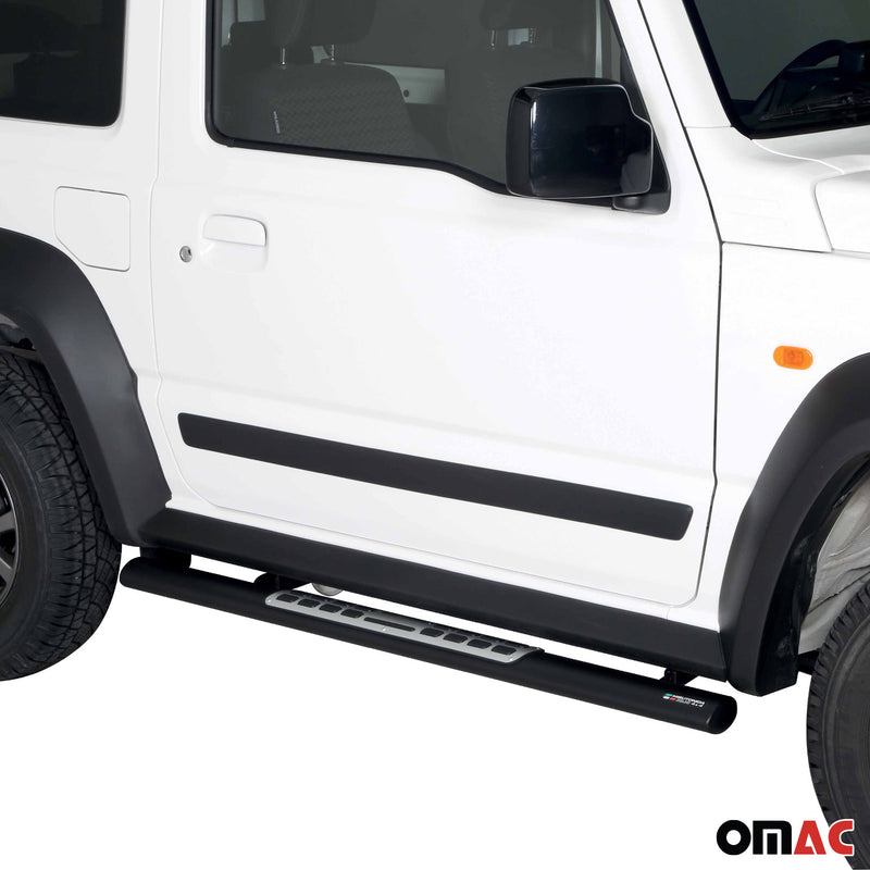 Edelstahl Seitenschweller Schwellerrohre für Suzuki Jimny 2018-2025 Schwarz