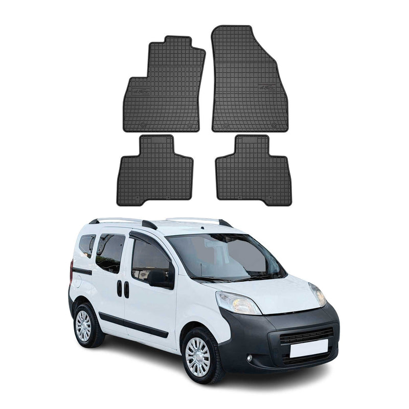 Tappetini in gomma neri per Citroen Nemo 5 posti 2007-2017, 4 pezzi