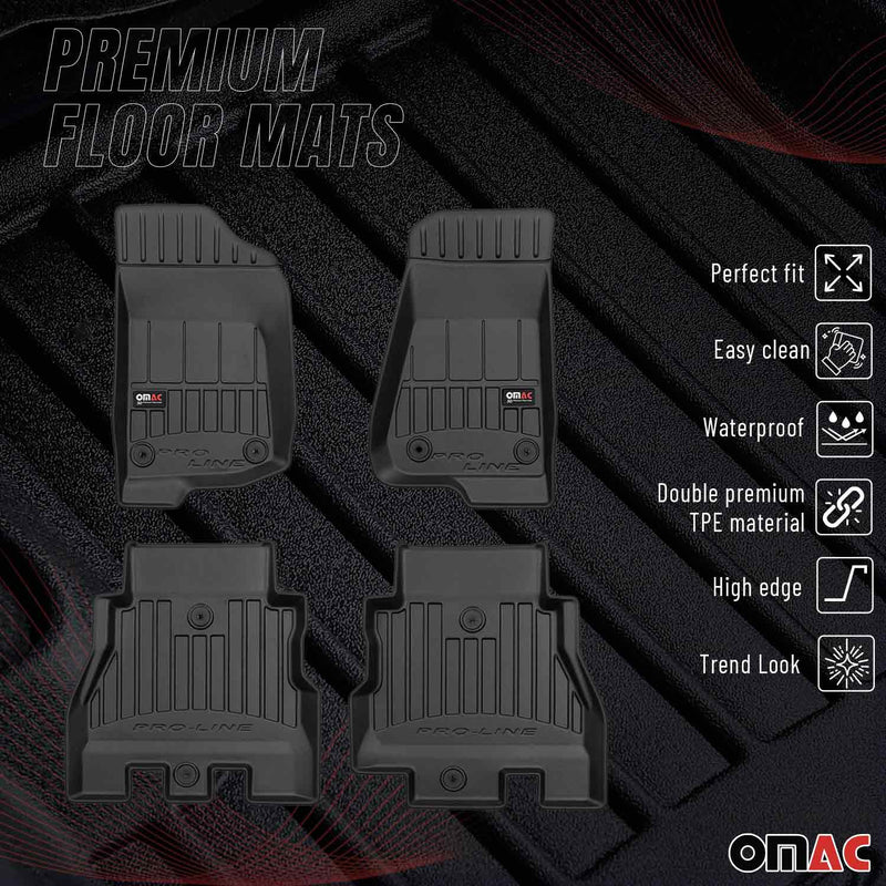 Tappetini Jeep Wrangler 2018-2025 in TPE nero, 4 pezzi