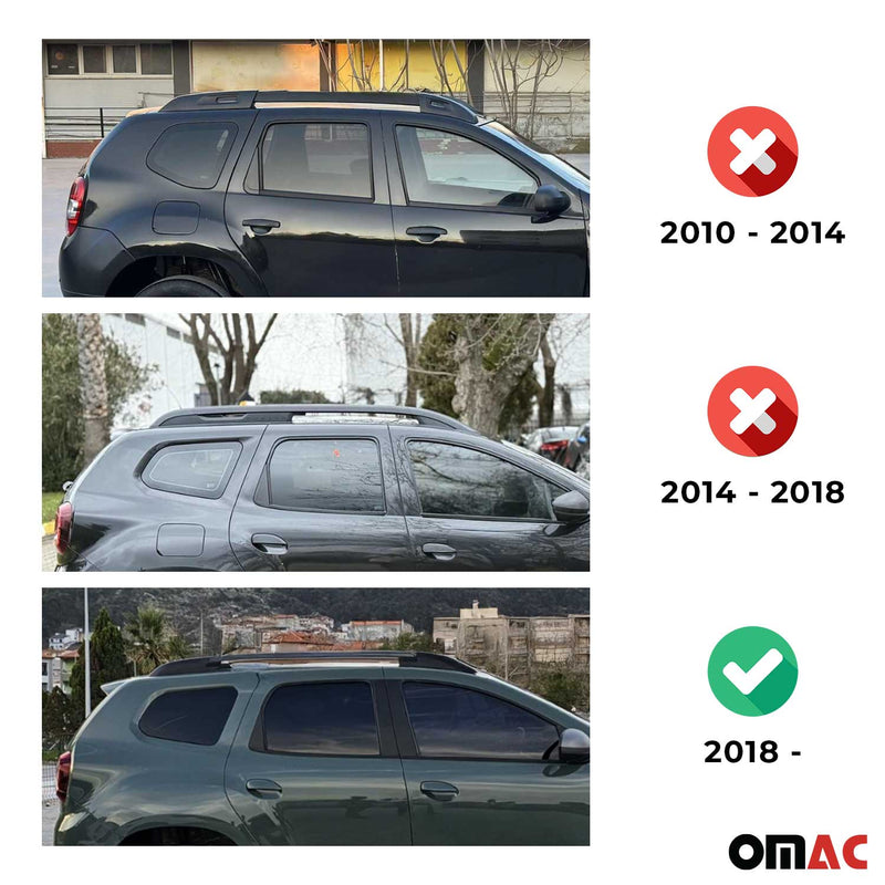 Dachträger Grundtäger für Dacia Duster mk2 2018-2023 75kg Aluminium Silber 2 tlg