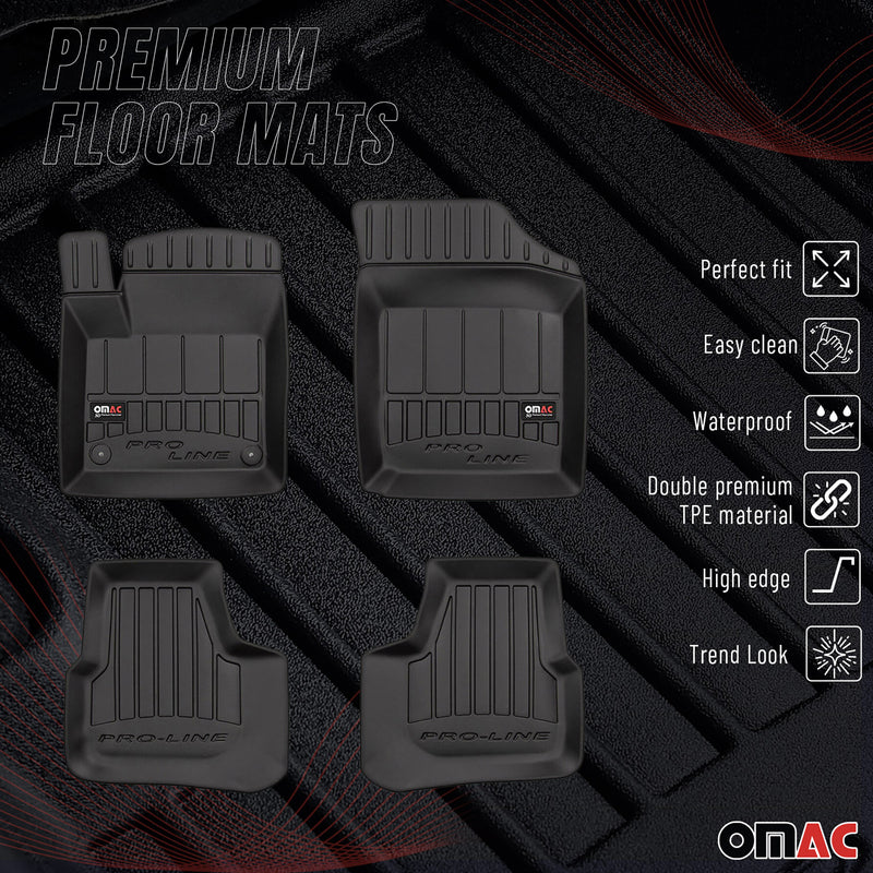 Tappetini VW Up 2011-2019 in TPE nero, 4 pezzi