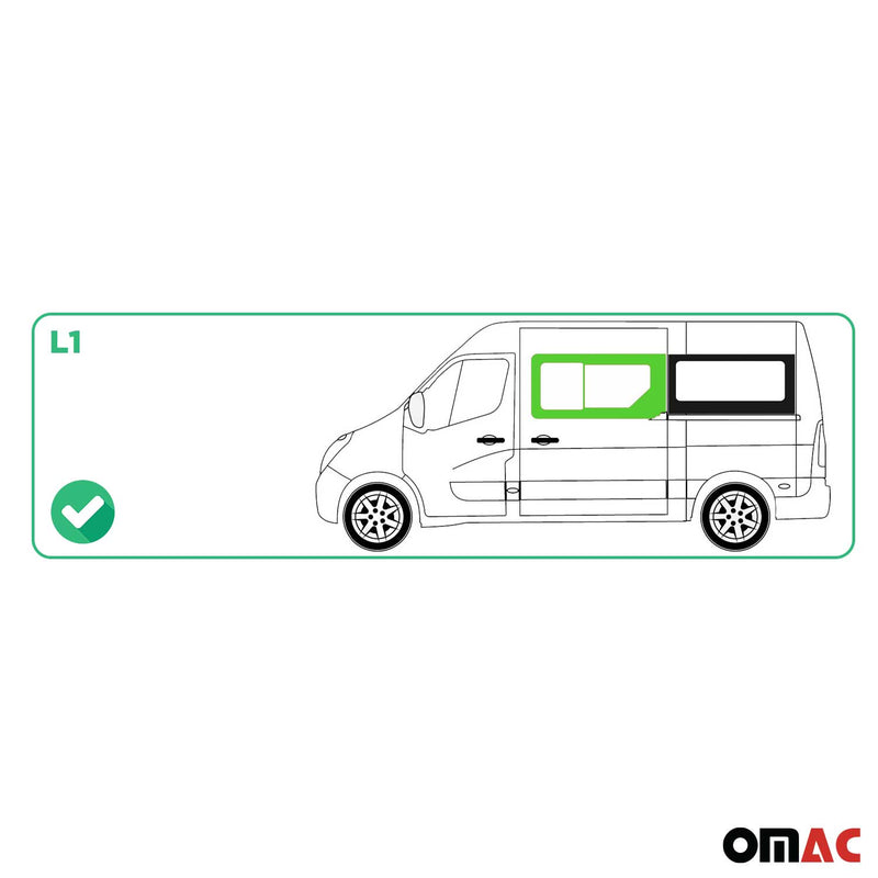 Seitenfenster Schiebefenster für Renault Master 2010-2025 Schwarz Links L1