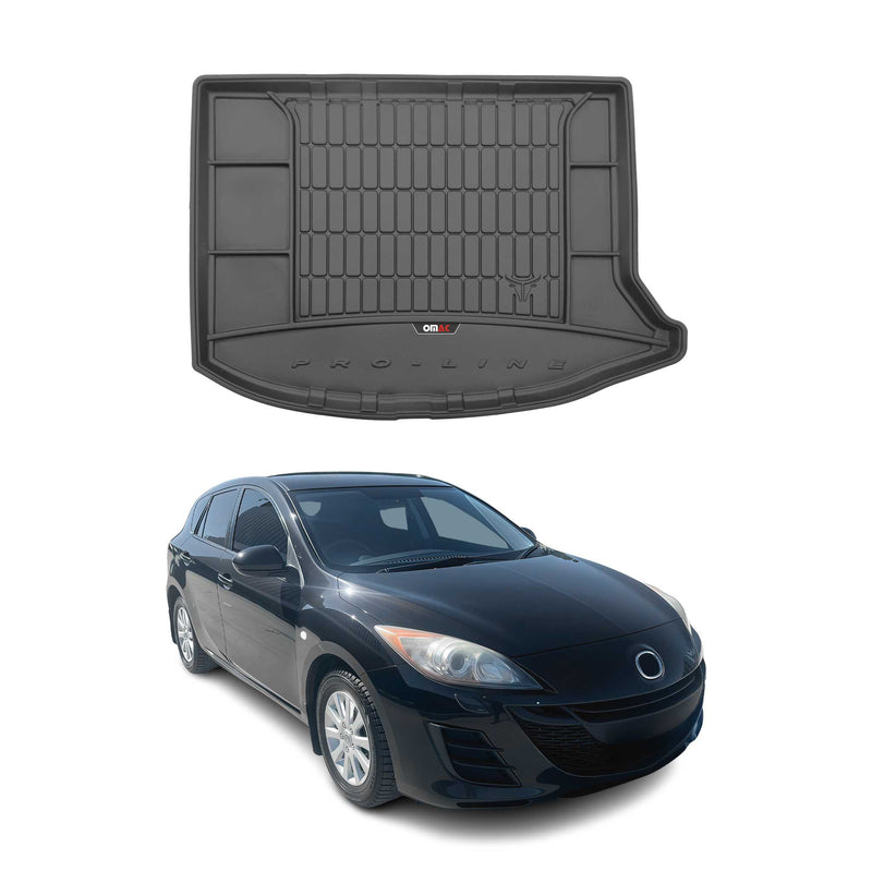 Vassoio portabagagli in gomma OMAC per Mazda 3 2008-2013, vassoio portabagagli in TPE, nero