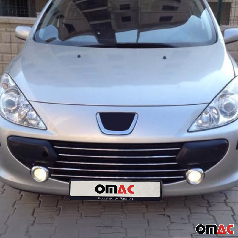 Strisce griglia per Peugeot 307 2005-2009 acciaio inox argento 5 pezzi 