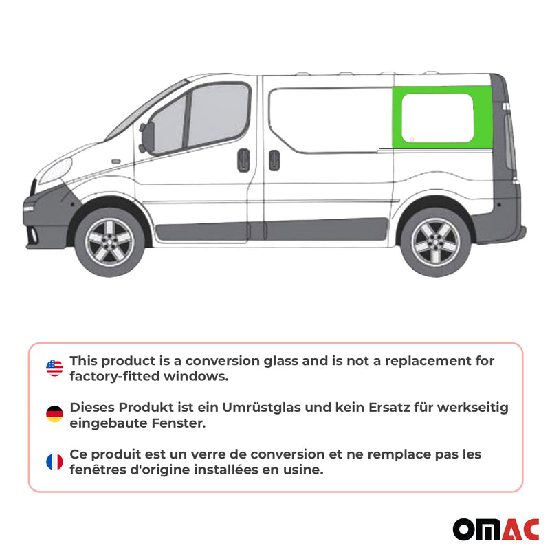 Seitenfenster Auto Fenster für Renault Trafic 2001-2014 Schiebetür Rechts L1