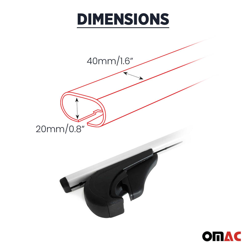 Portapacchi da tetto per Volvo XC60 2009-2017, portapacchi base ABE nero 2x