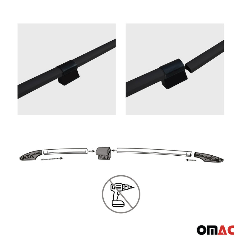 Dachreling Dachgepäckträger für Range Rover L322 2003-2012 Alu Schwarz