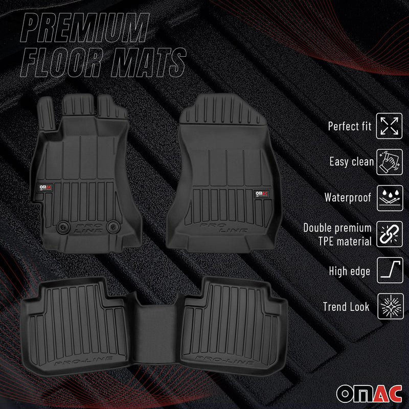 Tappetini Subaru Forester IV SJ 2012-2018 in TPE nero, 3 pezzi