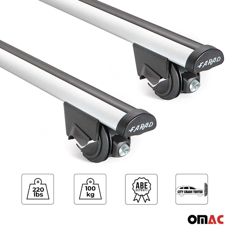 Portapacchi da tetto per BMW X5 E70 2006-2013 portapacchi portapacchi 100kg grigio alluminio