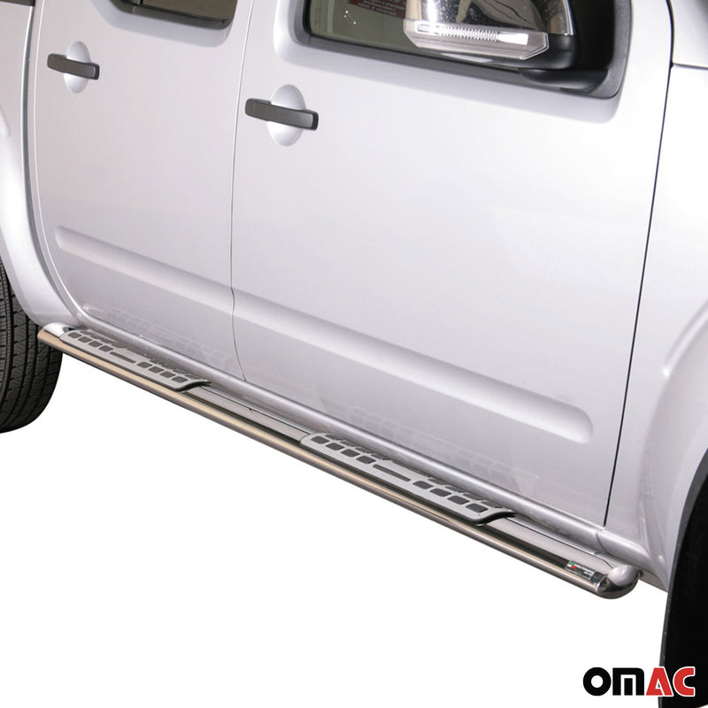 Minigonne laterali in acciaio per Nissan Navara Double Cab 2010-2014 Grigio