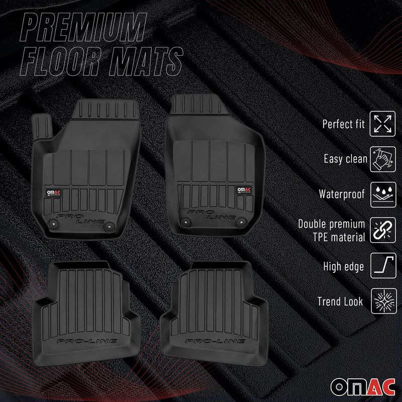 Tappetini Skoda Fabia 2006-2014 in TPE nero, 4 pezzi