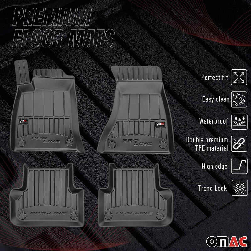 OMAC Gummi Fußmatten für Audi A5 Sportback F5 2016-2025 Premium Gummi Schwarz 4x