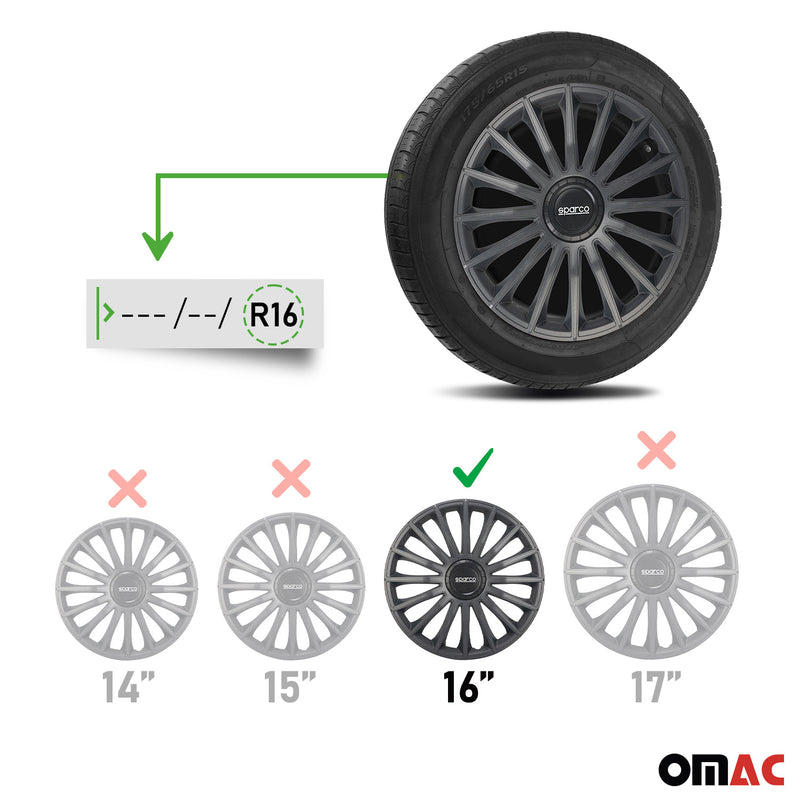 Coprimozzi Sparco 16 pollici Grigio Treviso 4 pezzi