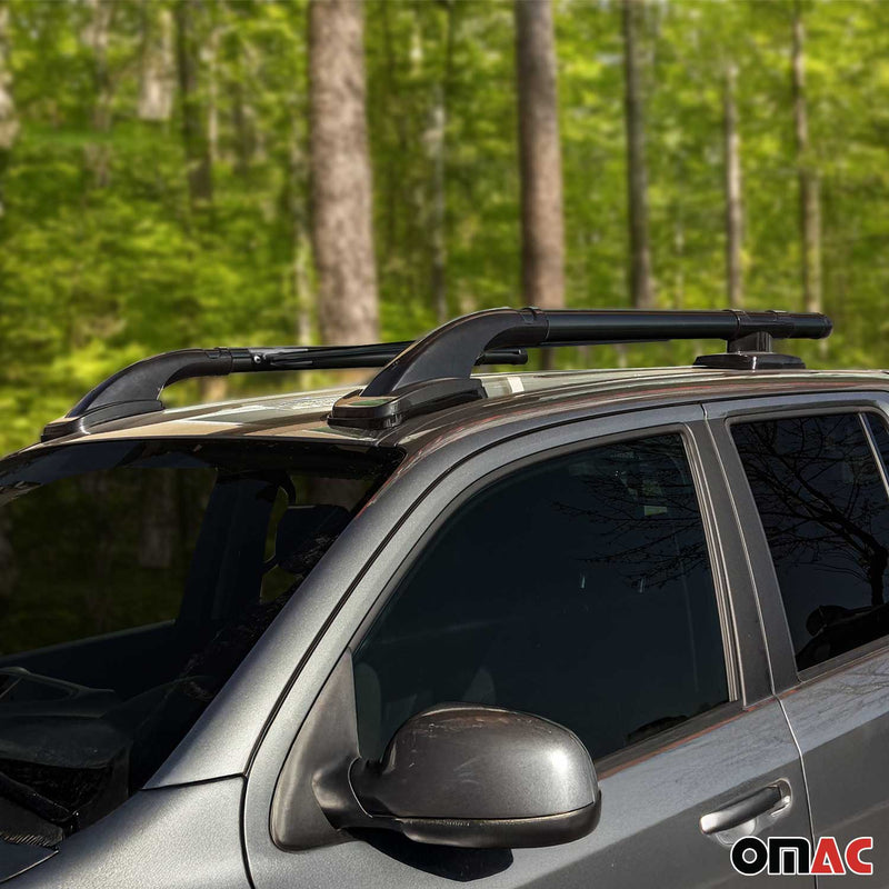 Set di barre portatutto per Ford Ranger Double Cab 2 2007-2012, alluminio nero, 4 pezzi