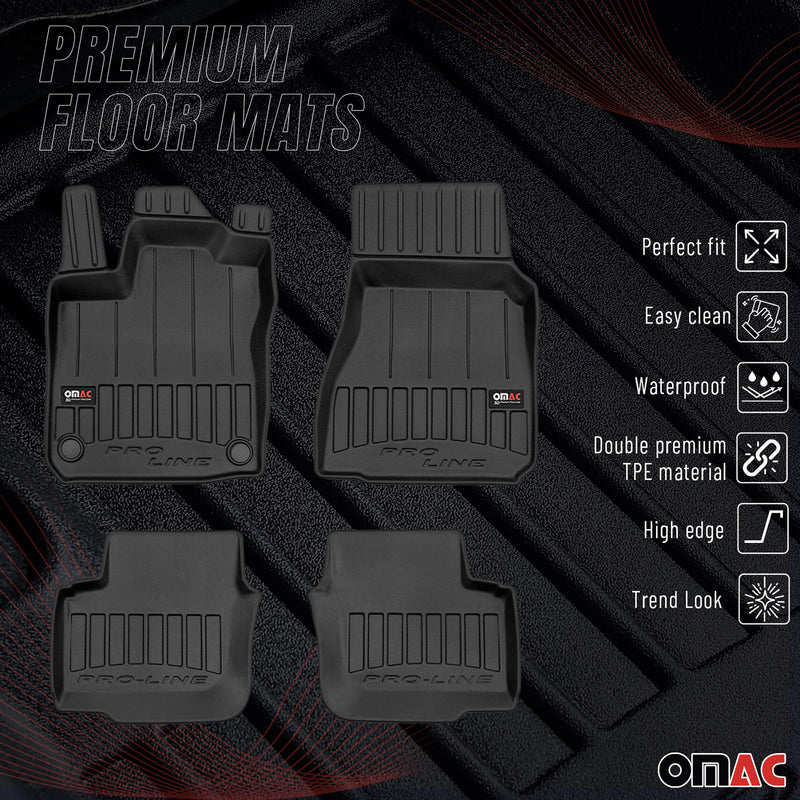 Tappetini Smart Forfour 2014-2025 in TPE nero, 4 pezzi