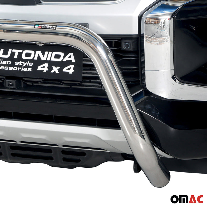 Protezione anteriore per Mitsubishi L200 2019-2025 ø76mm acciaio argento