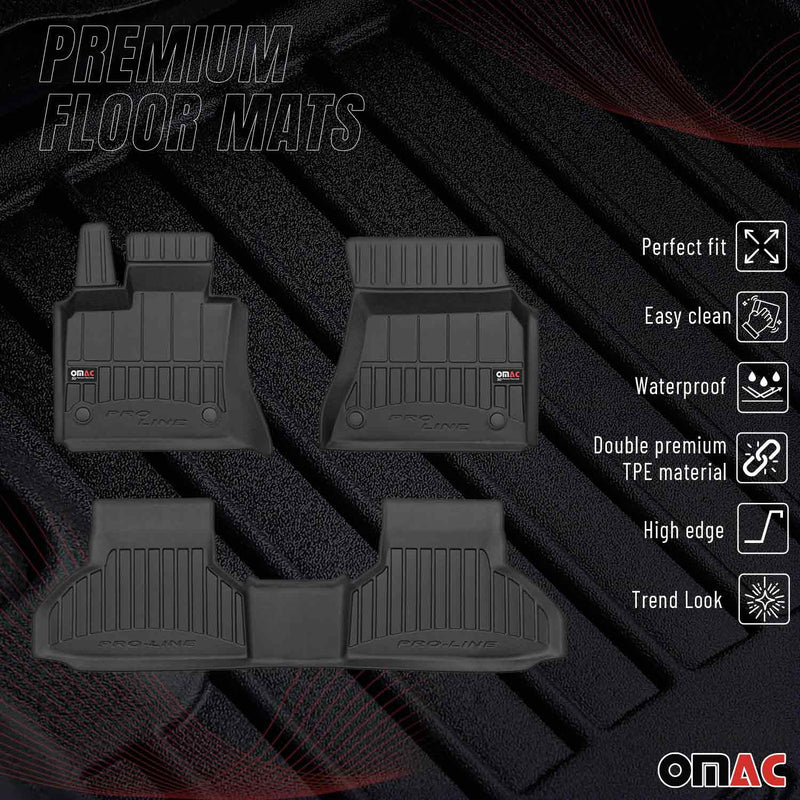 Tappetini BMW X6 F16 F86 2014-2019 in TPE nero, 3 pezzi