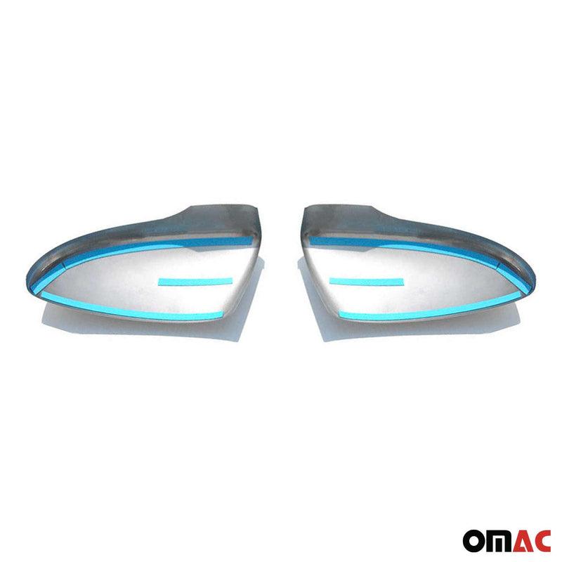 Calotte specchietti retrovisori per VW CC 2012-2017 in acciaio inox opaco, 2 pezzi