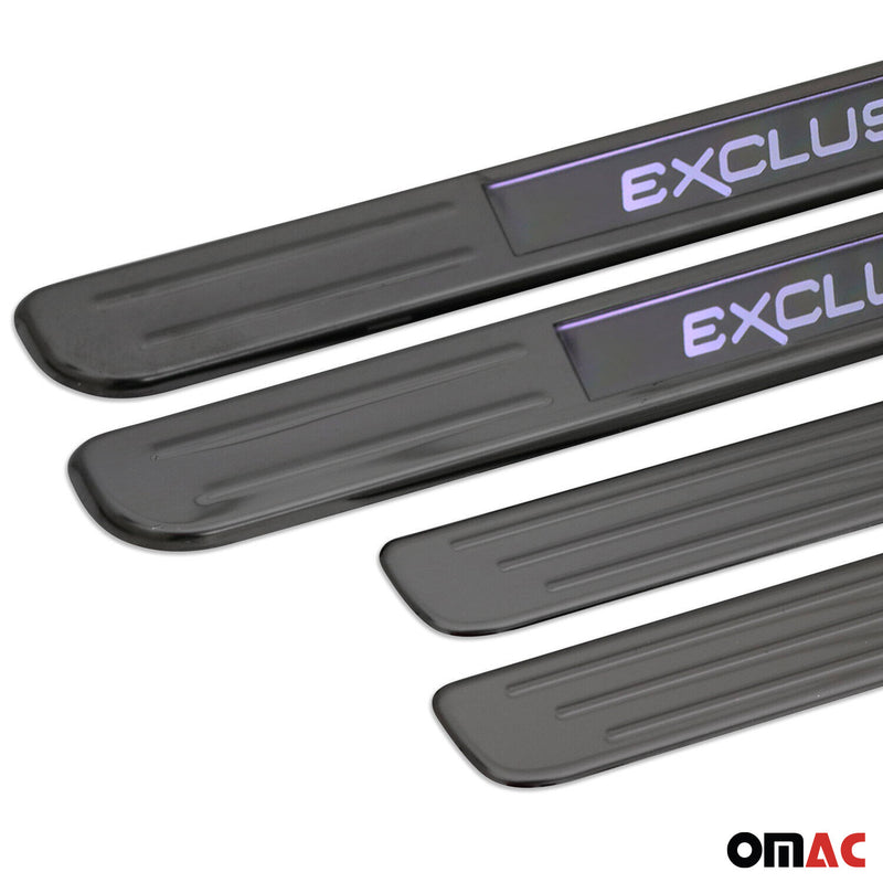 Soglie porte Exclusive per Dacia Logan 2005-2022 Cromate Scure 4x