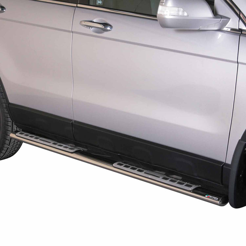 Minigonne laterali in acciaio inox per Honda CR-V 2010-2012 Argento
