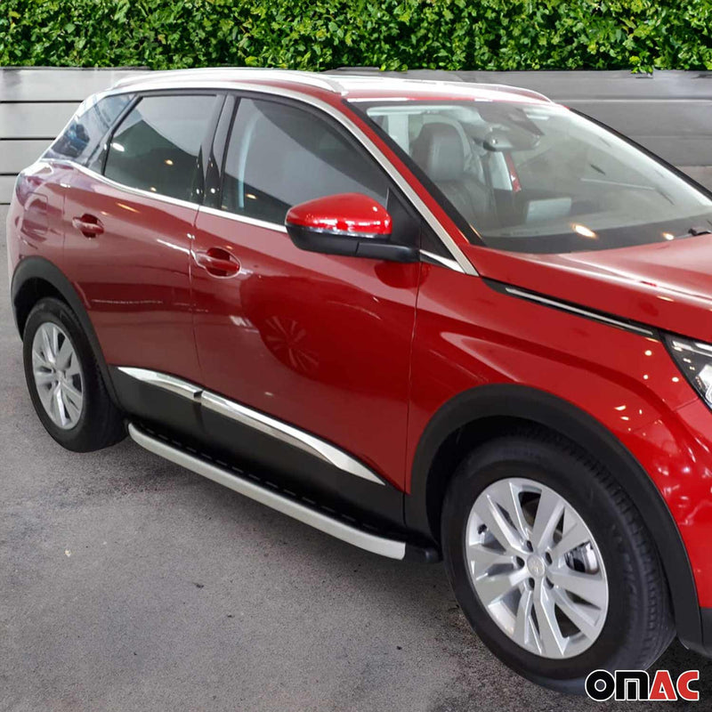 Striscia di protezione per portiera laterale per Peugeot 3008 Active P84 2016-2025 Cromata 4x