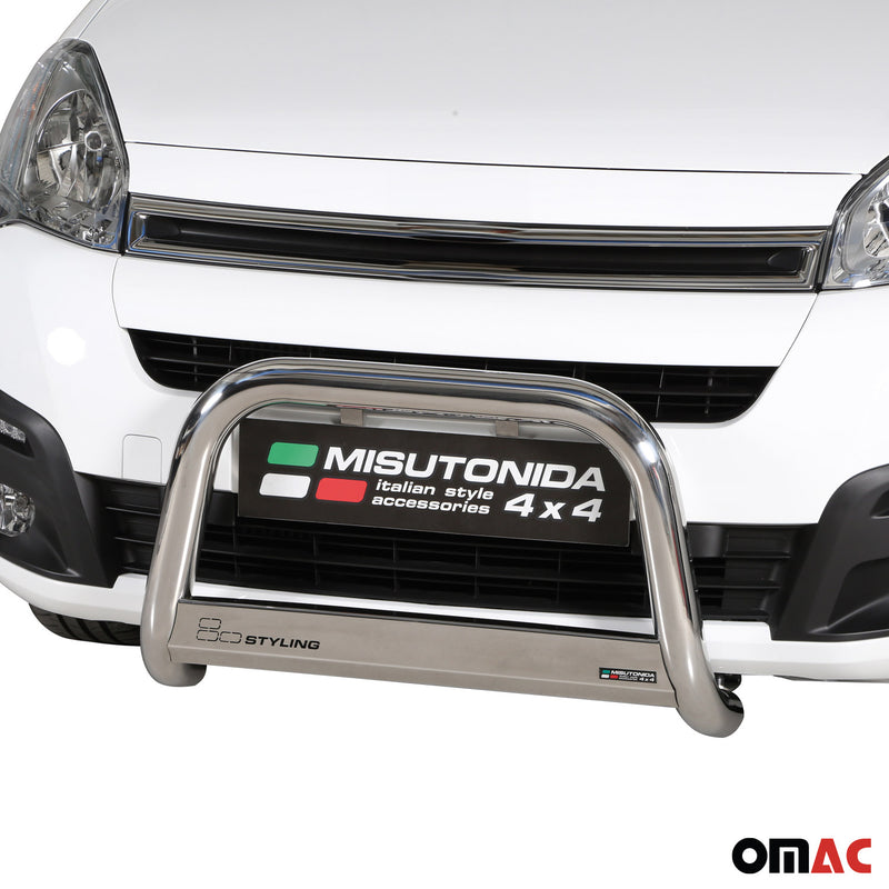 Barra di protezione anteriore per Citroen Berlingo 2015-2018 ø63mm acciaio argento