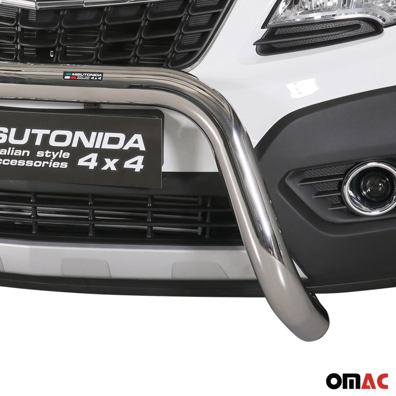 Protezione anteriore per Opel Mokka 2012-2016 ø76mm acciaio argento