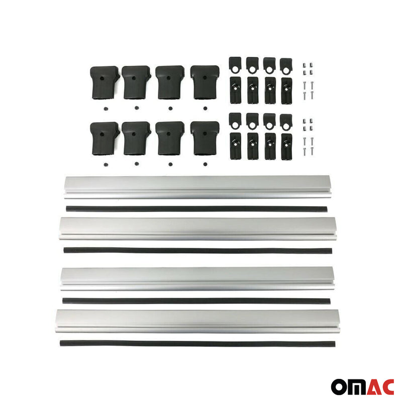 Set di barre portatutto per VW Transporter T5 2003-2015 in alluminio argento, 4 pezzi 