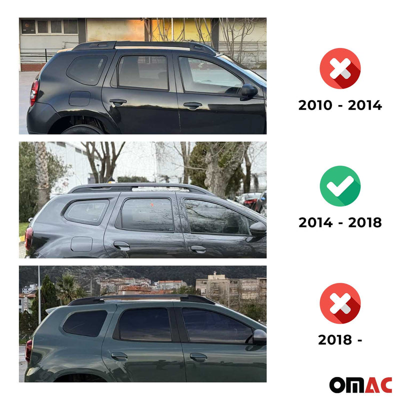 Portapacchi da tetto per Dacia Duster 2013-2018, portapacchi in alluminio argento