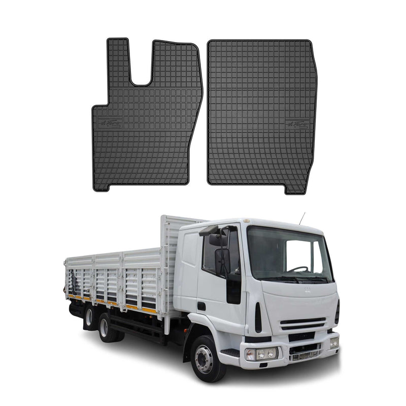 Tappetini in gomma neri per Iveco Eurocargo 120 2002-2008, 2 pezzi