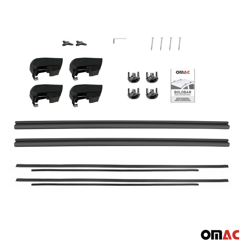 Portapacchi da tetto per Honda CR-V 2019-2023 ABE alluminio nero 2x