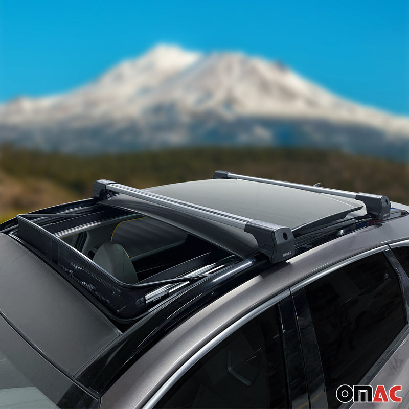 Portapacchi da tetto per Lexus RX450H 2015-2025 ABE portapacchi base grigio alluminio