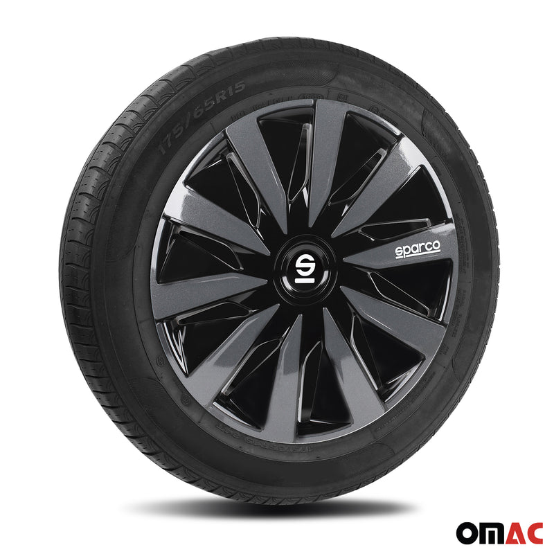 Coprimozzi Sparco 14 pollici Lazio Nero Grigio 4 pezzi